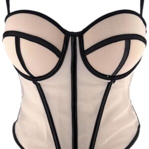 Διαφανής Κορσές με Μαύρες Λεπτομέρειες