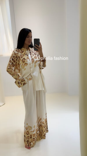 Σετ Πουκάμισο & Παντελόνα Leopard Nude - Image 5