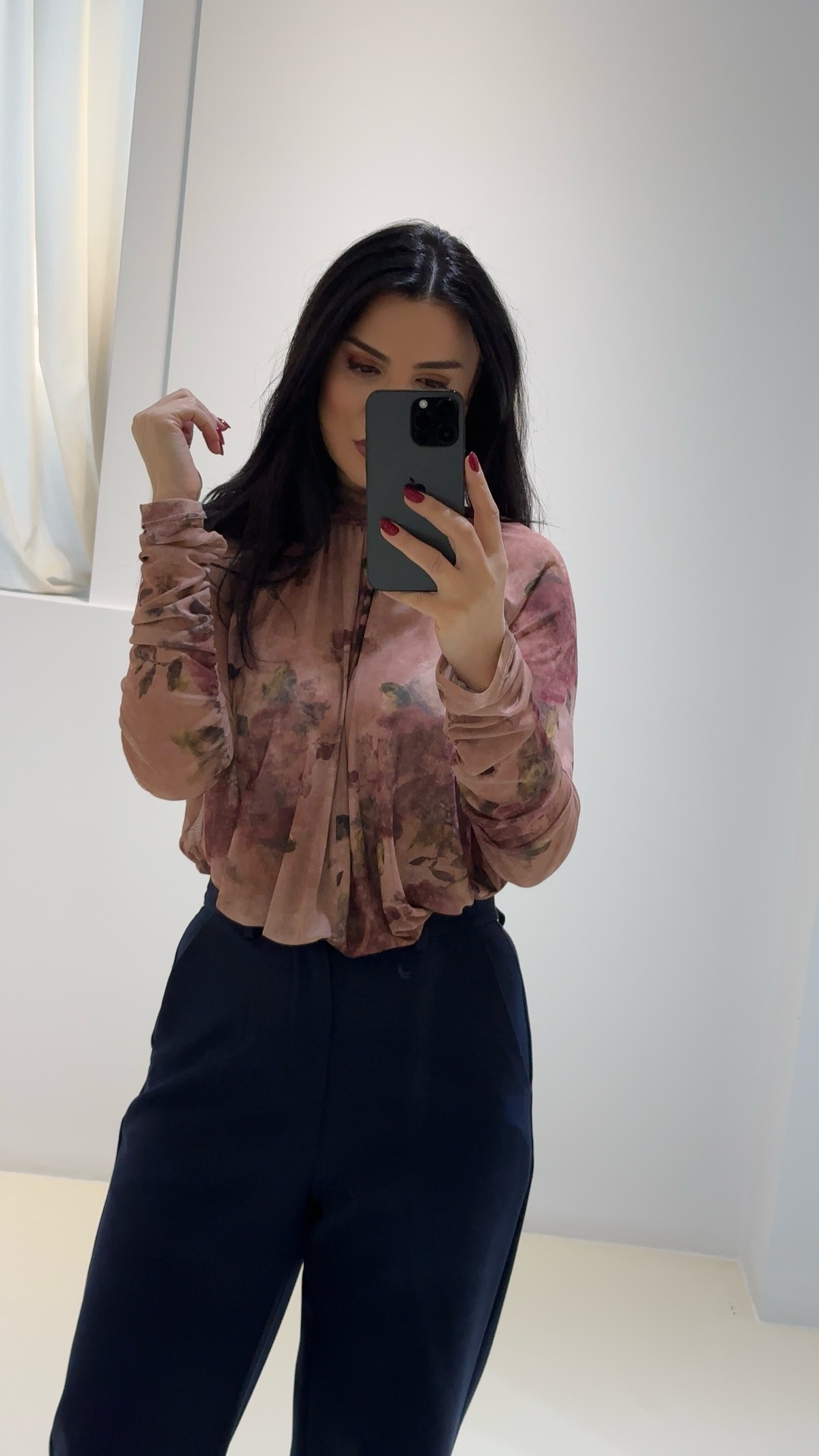 Κορμάκι Lumina Floral με Μακρύ Μανίκι & Ελαφρύ Άνοιγμα Μπροστά - Image 3