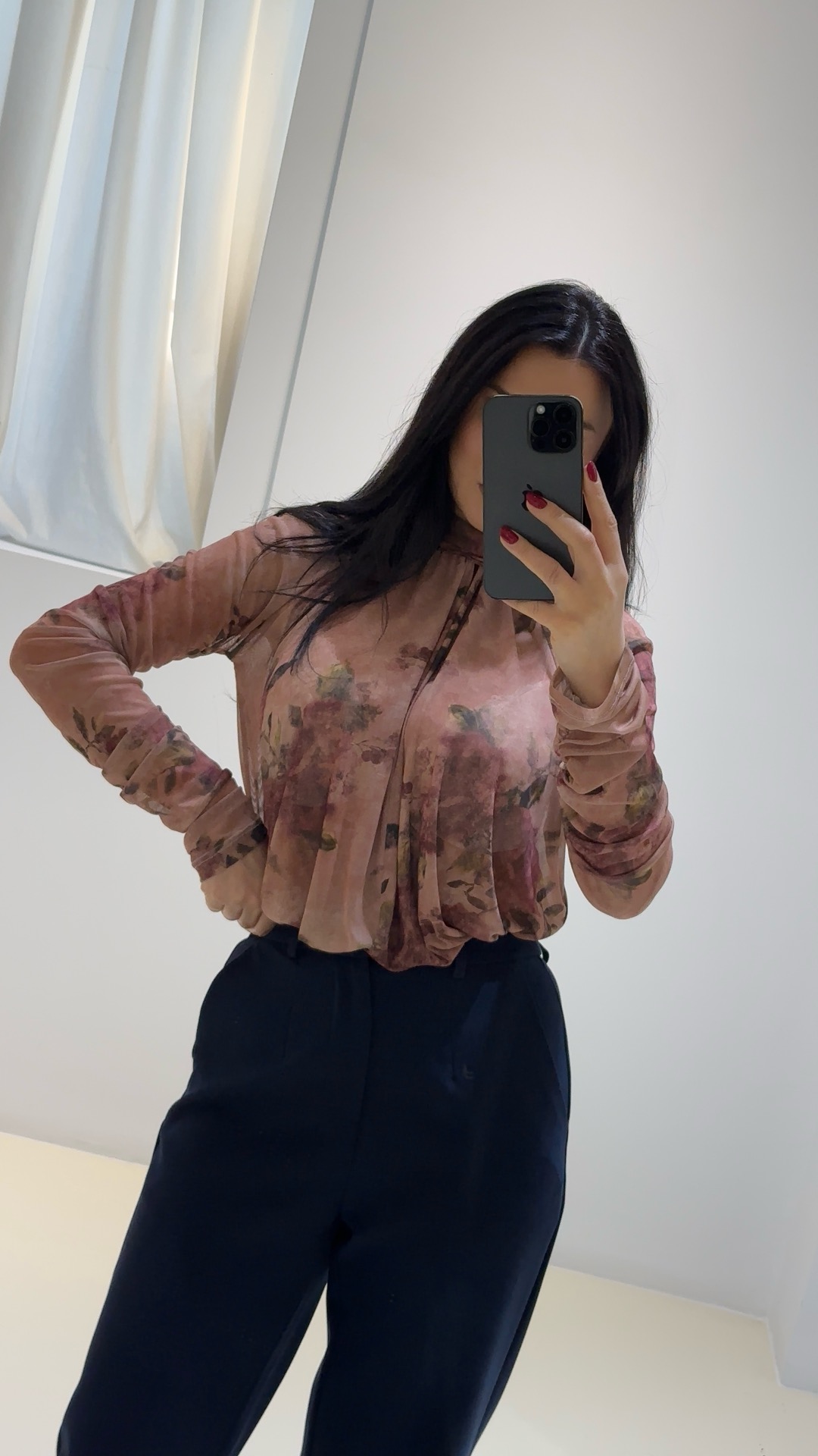 Κορμάκι Lumina Floral με Μακρύ Μανίκι & Ελαφρύ Άνοιγμα Μπροστά - Image 5